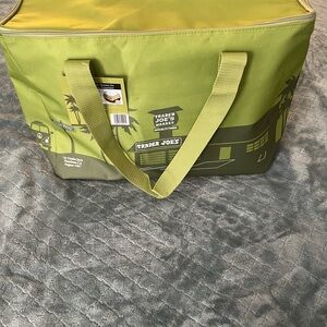 NWT Trader Joe's‎ Green insulated graphic Tote Bag large